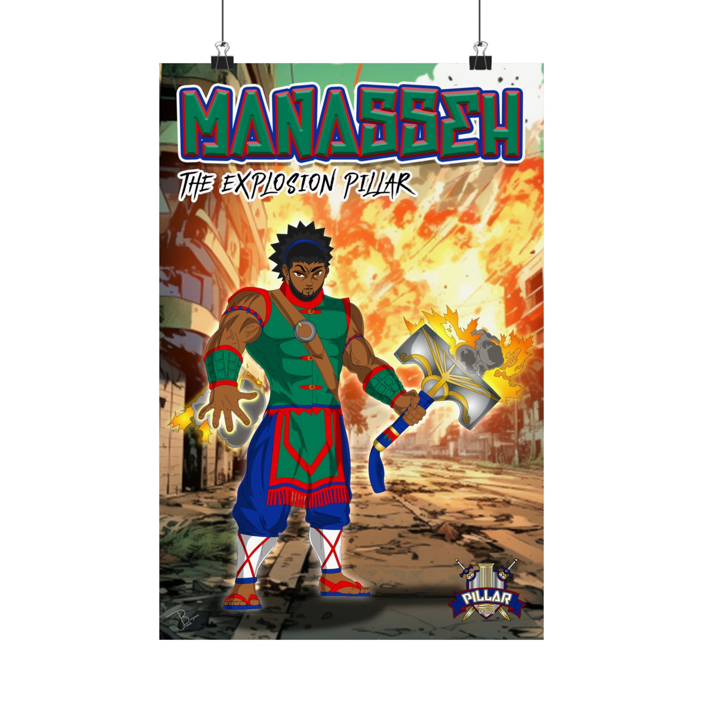 Manasseh The Explosion Pillar POG Poster